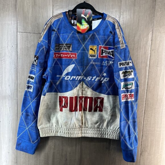 Puma x A$AP Rocky Men's Quilt Sweatshirt Clyde Royal Size Large 631125-01 - Picture 1 of 9